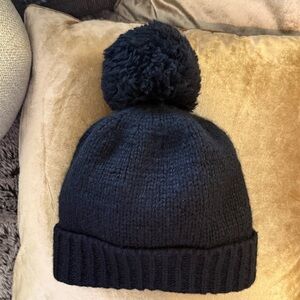The Elder Statesman Unisex Cashmere Black Knit Beanie with Pom-Pom